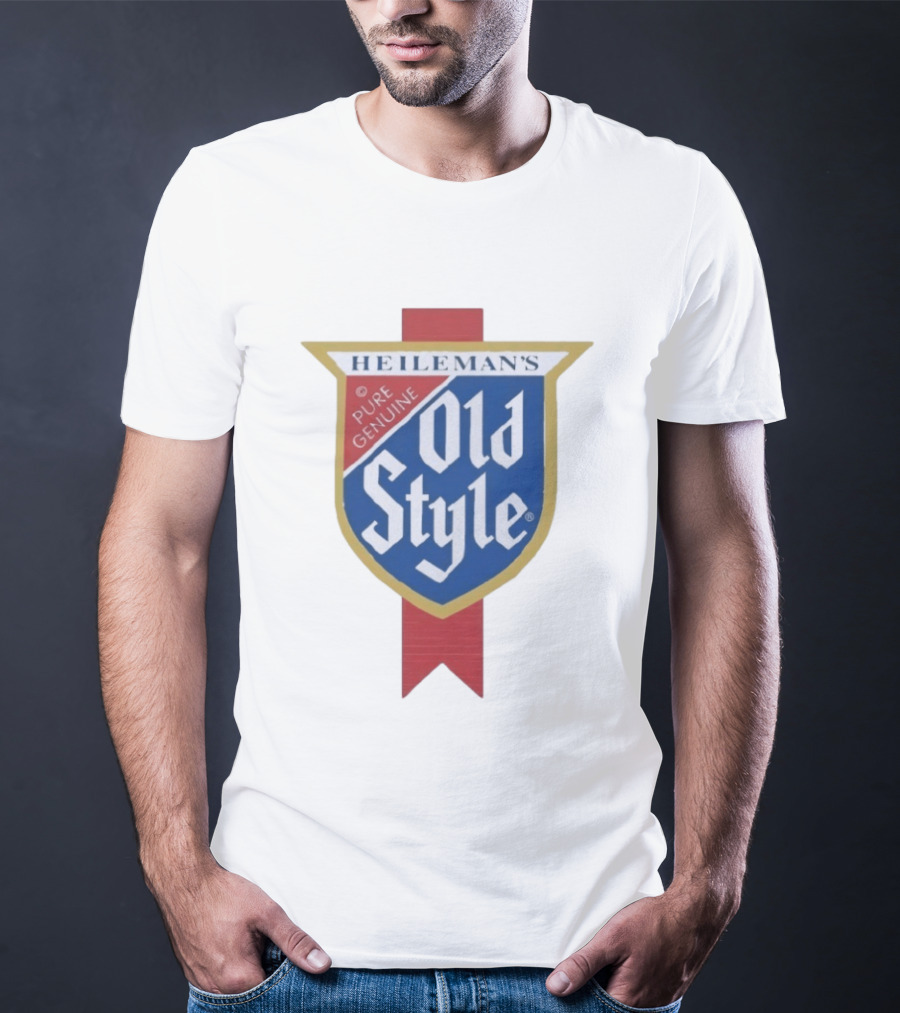 Old Style Beer Heileman's Pure Genuine Iconic Branding T-Shirt