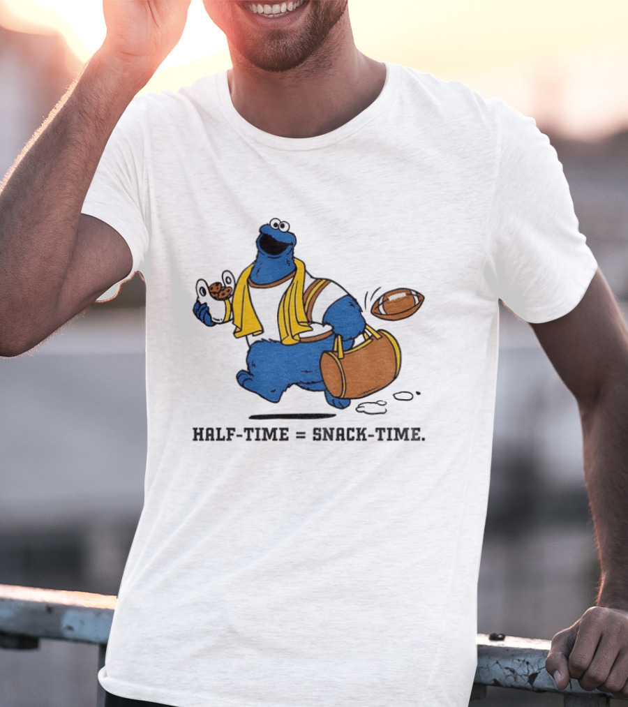 Cookie Monster Halftime Snack Time Football Fun T-Shirt