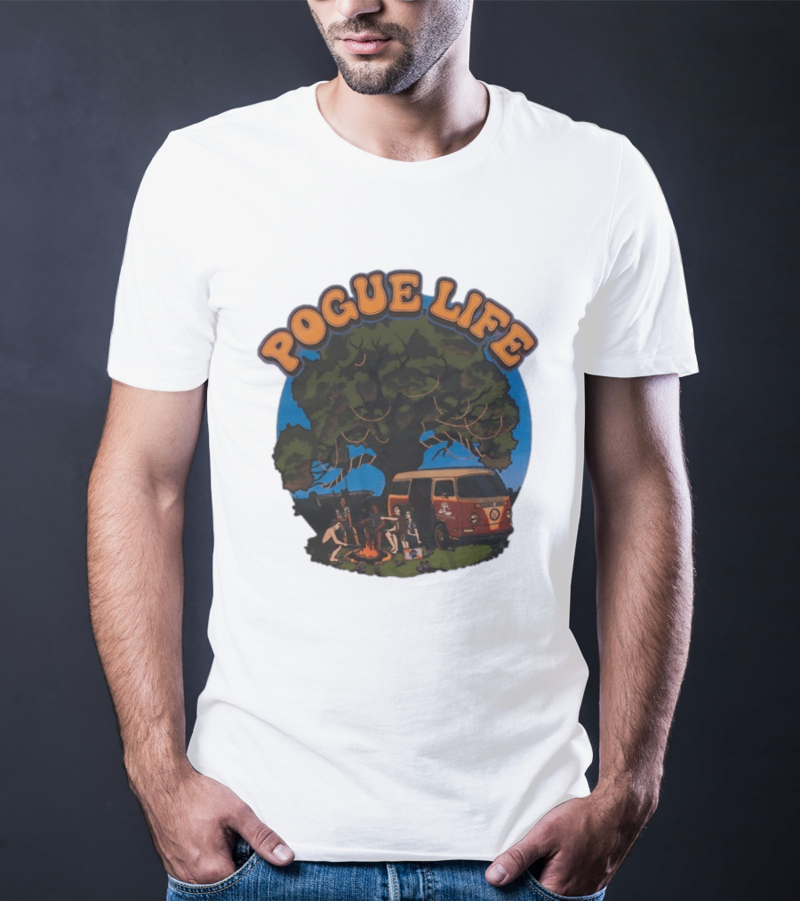 Pogue Life Camping Van Adventure Under Tree With Friends T-Shirt