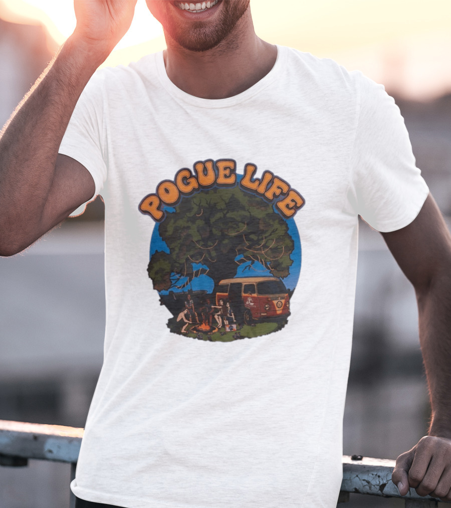 Pogue Life Camping Van Adventure Under Tree With Friends T-Shirt