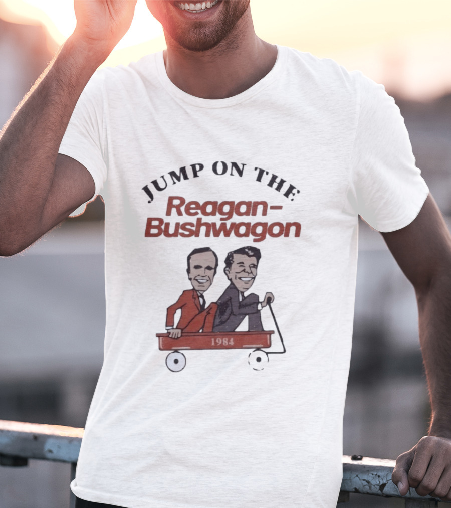 Jump On The Reagan Bushwagon 1984 Presidential Campaign T-Shirt
