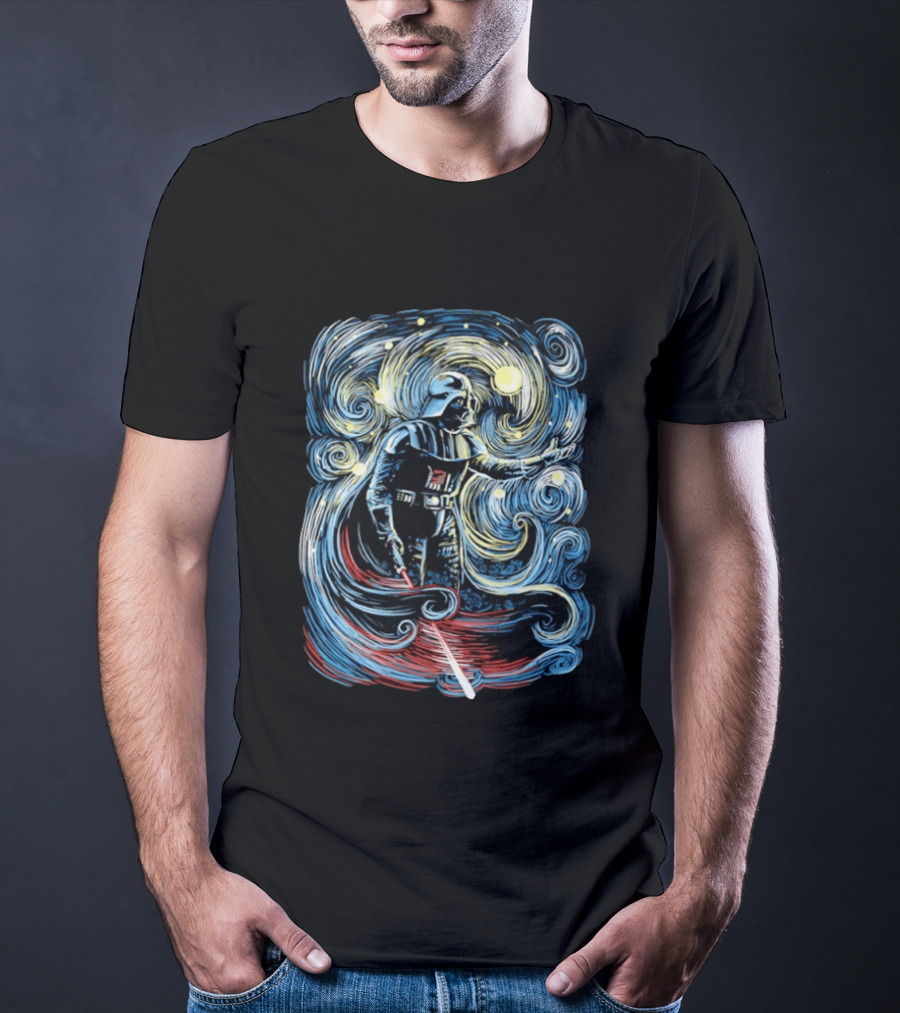 Darth Vader Starry Night Style Fusion Van Gogh Fantasy T-Shirt