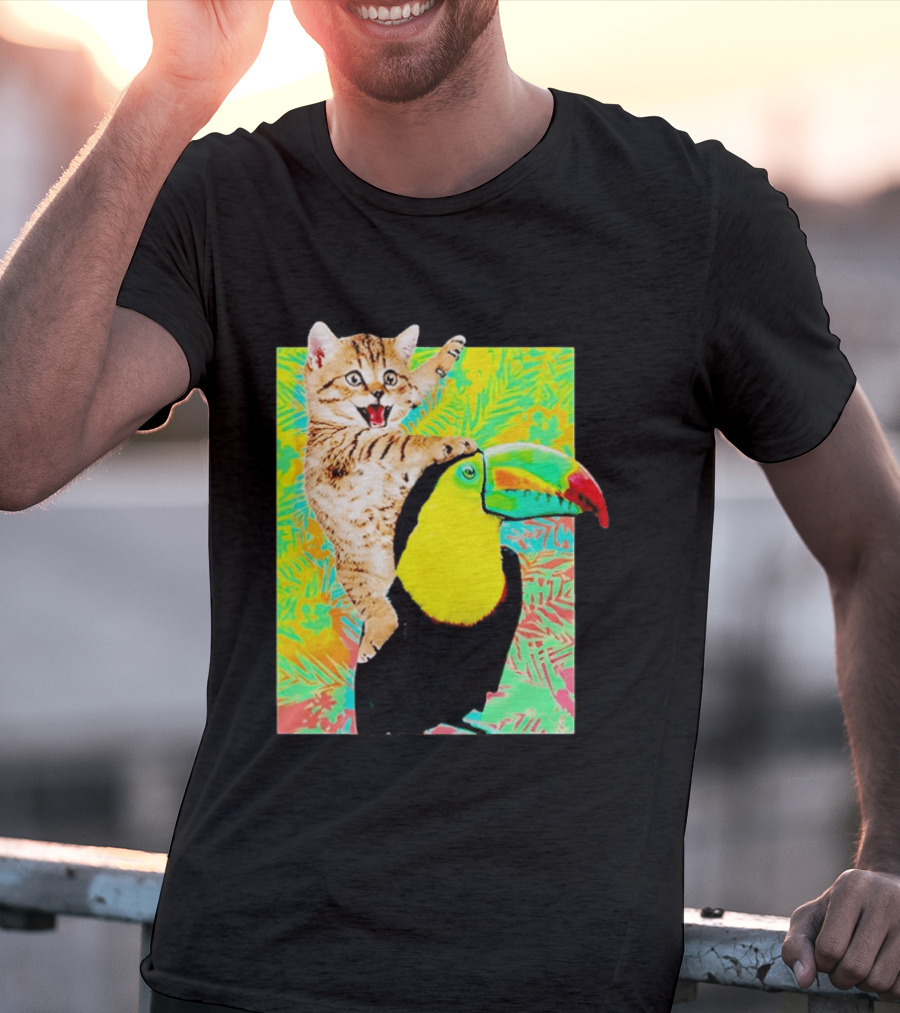 Liv And Maddie Joey Rooney Cat Toucan Ride Vibrant Animal Adventure T-Shirt