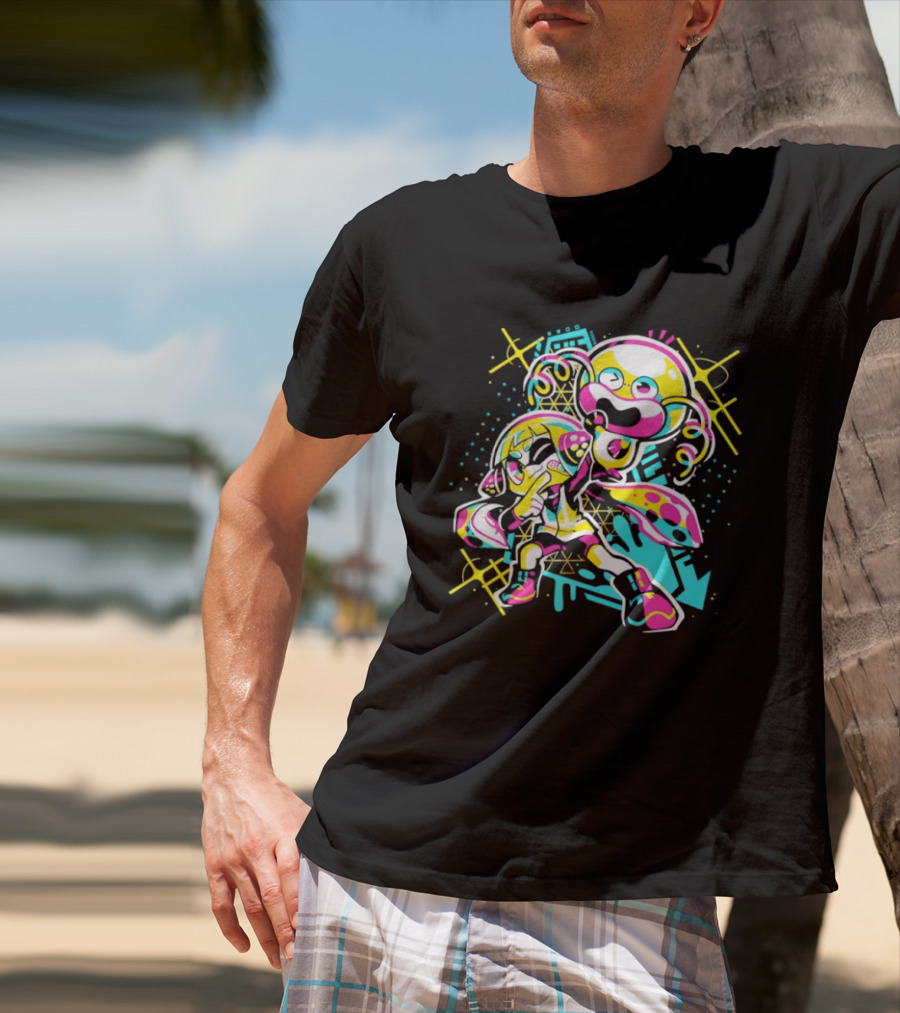 Splatoon Zap Vibrant Inkling And Octopus Splash T-Shirt