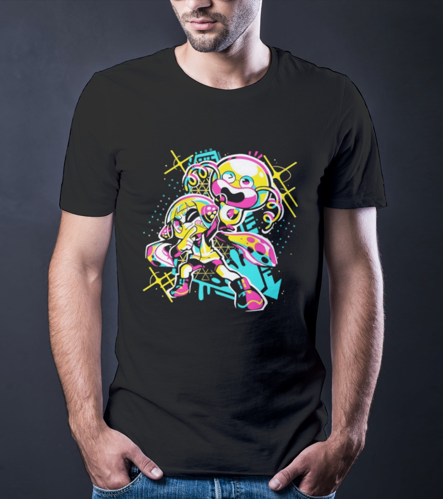 Splatoon Zap Vibrant Inkling And Octopus Splash T-Shirt