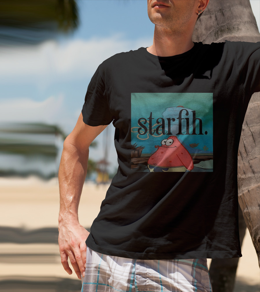 Starfih Meme Character Underwater Scene T-Shirt
