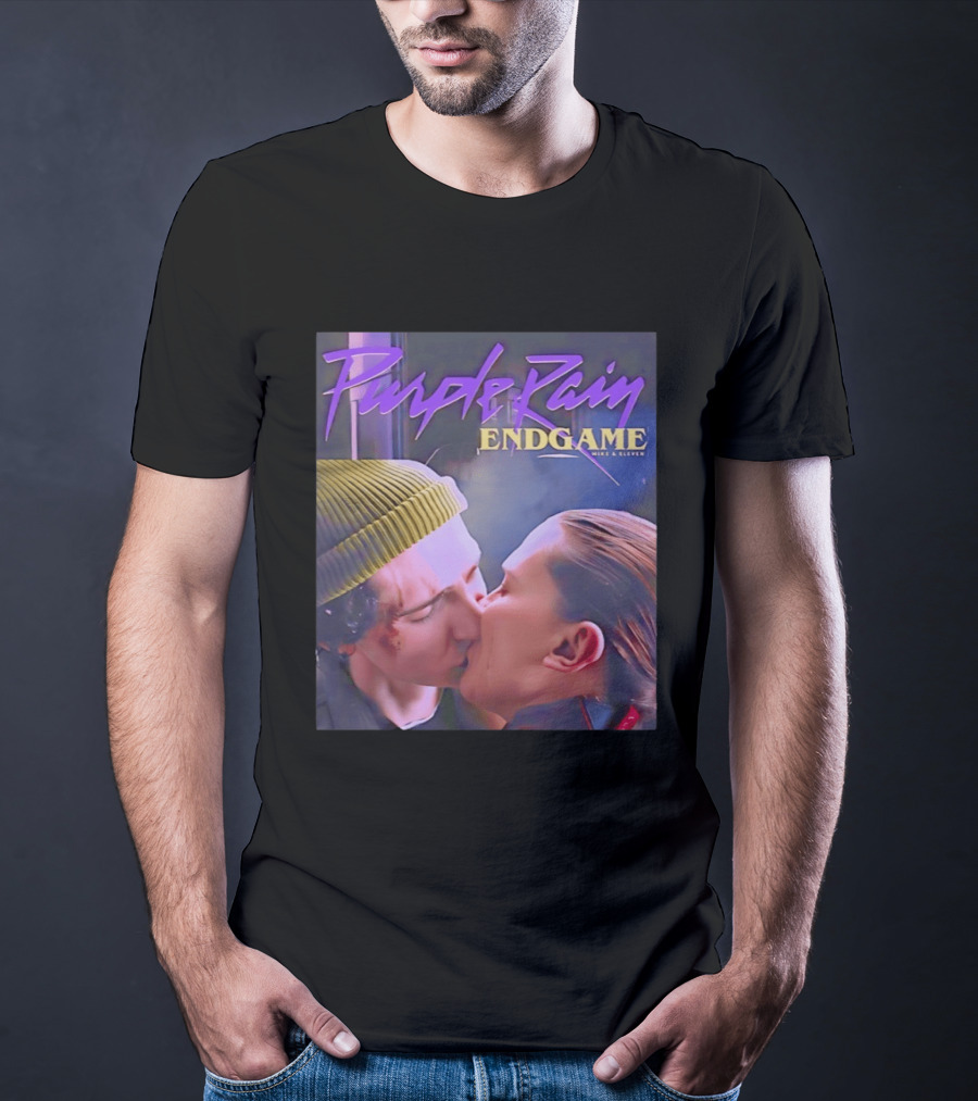 Purple Rain Endgame Mike Eleven Kissing Stranger Things T-Shirt
