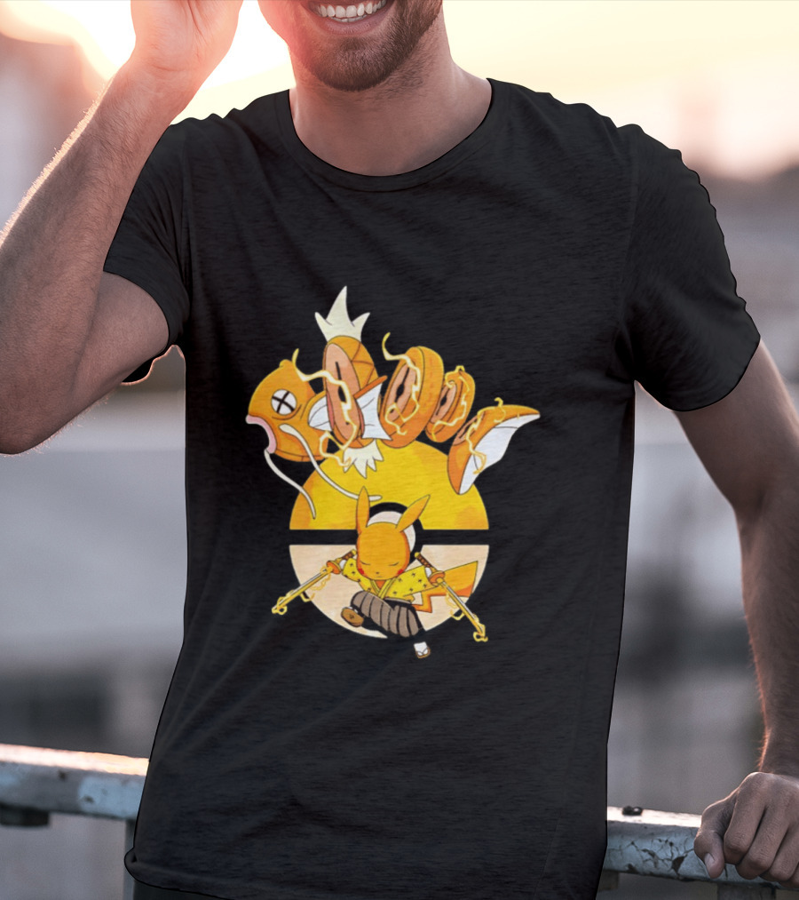 Magikarp And Pikachu Thunder Sashimi Showdown Ultimate Battle T-Shirt