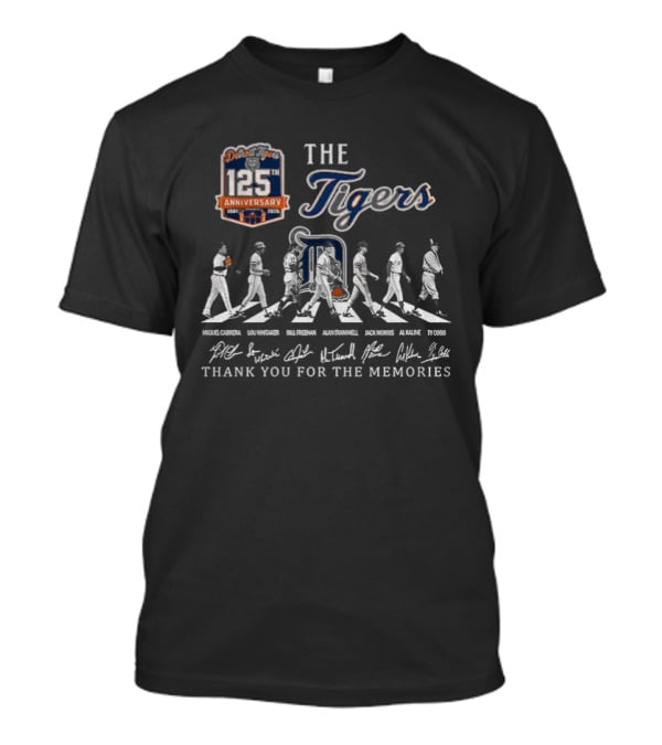 Detroit Tigers 155th Anniversary Abbey Road Thank You For The Memories Signatures T-Shirt