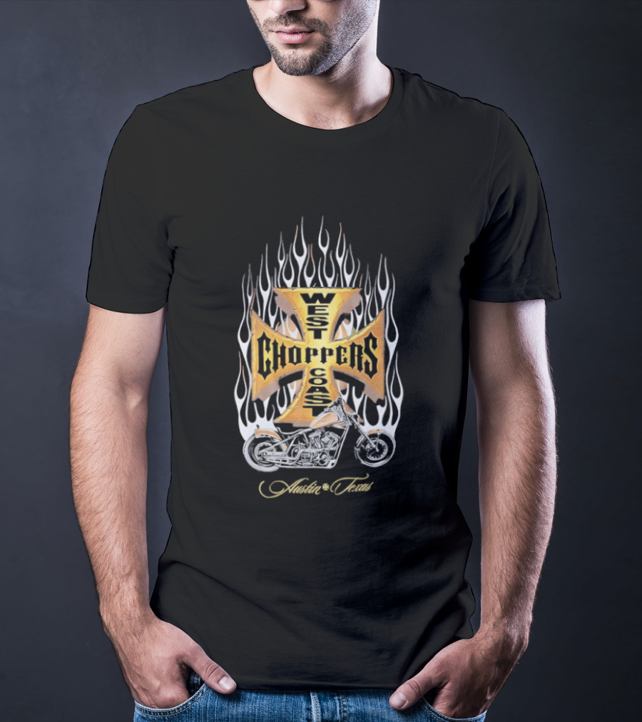 West Coast Choppers Flames Authentic Trademark T-Shirt