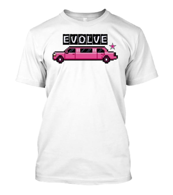 Evolve Pixel Art Pink Limousine Retro Star T-Shirt