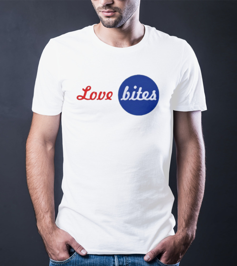 Love Bites Retro Red Blue T-Shirt