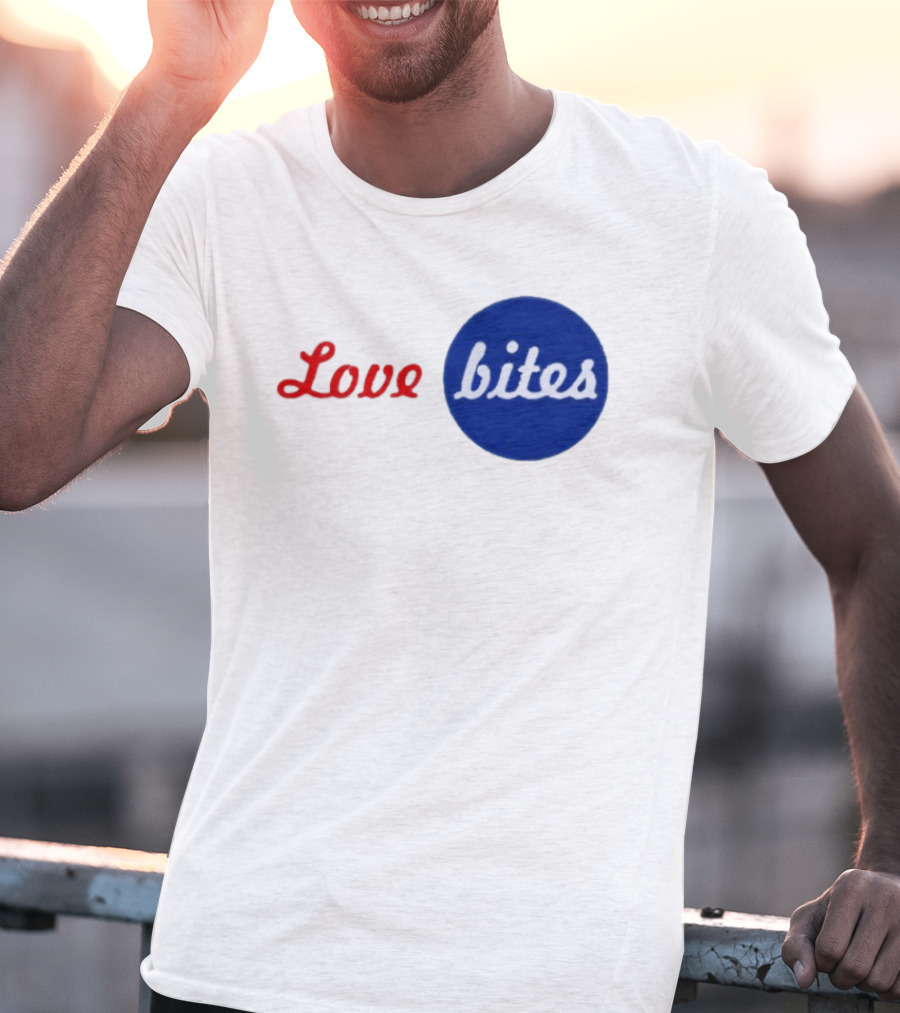 Love Bites Retro Red Blue T-Shirt