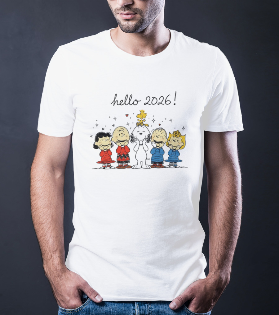Hello 2026 Peanuts Snoopy And Friends Celebration T-Shirt