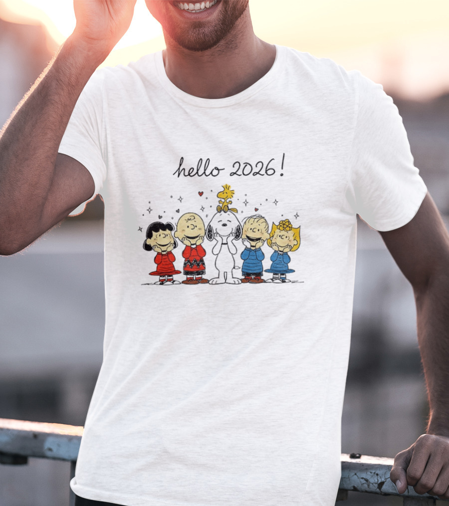Hello 2026 Peanuts Snoopy And Friends Celebration T-Shirt