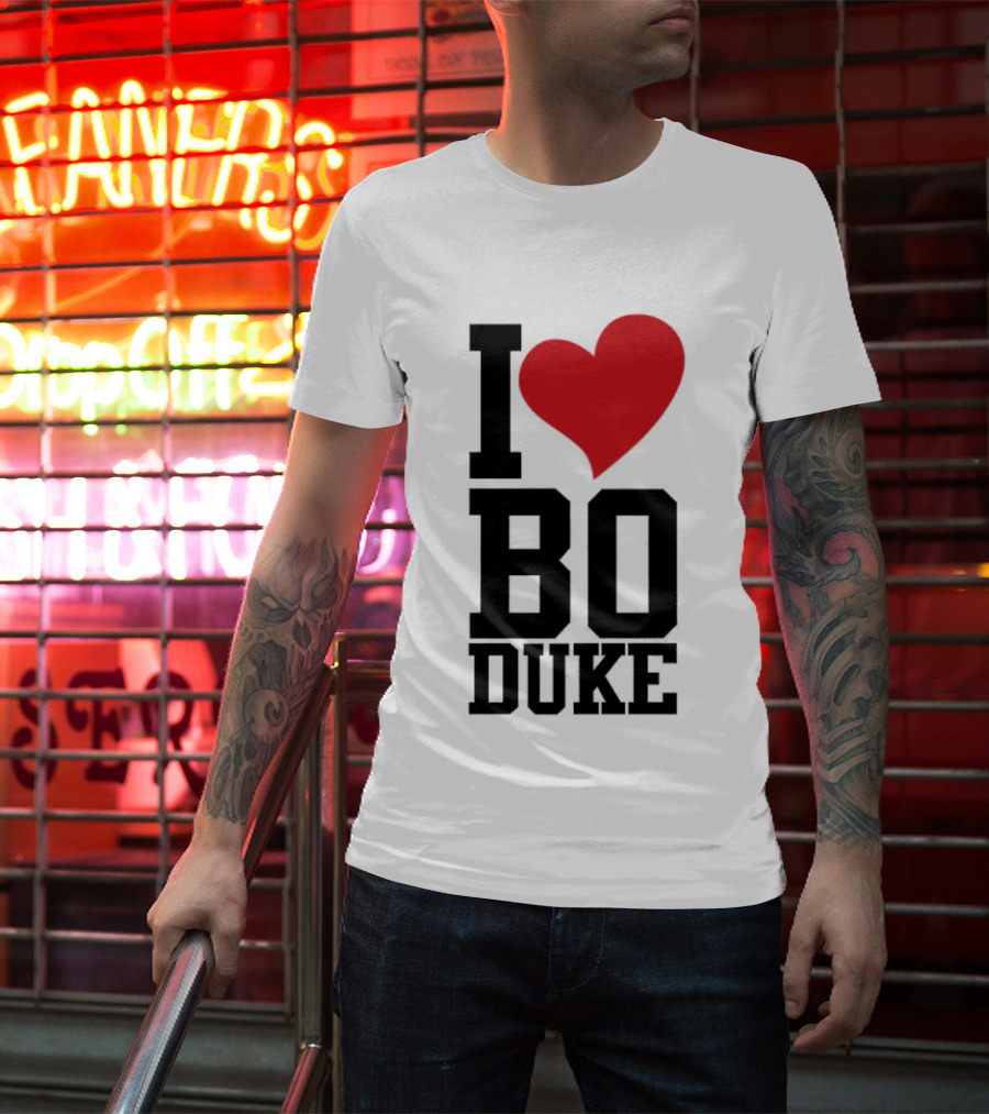 I Love Bo Duke Red Heart Classic Fan T-Shirt