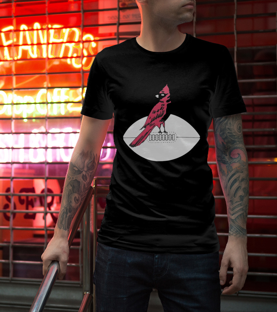 Arizona Cardinals Bird On Football T-Shirt