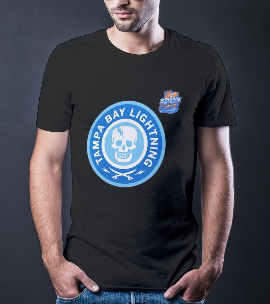 Tampa Bay Lightning Skull Circle Stadium Series T-Shirt