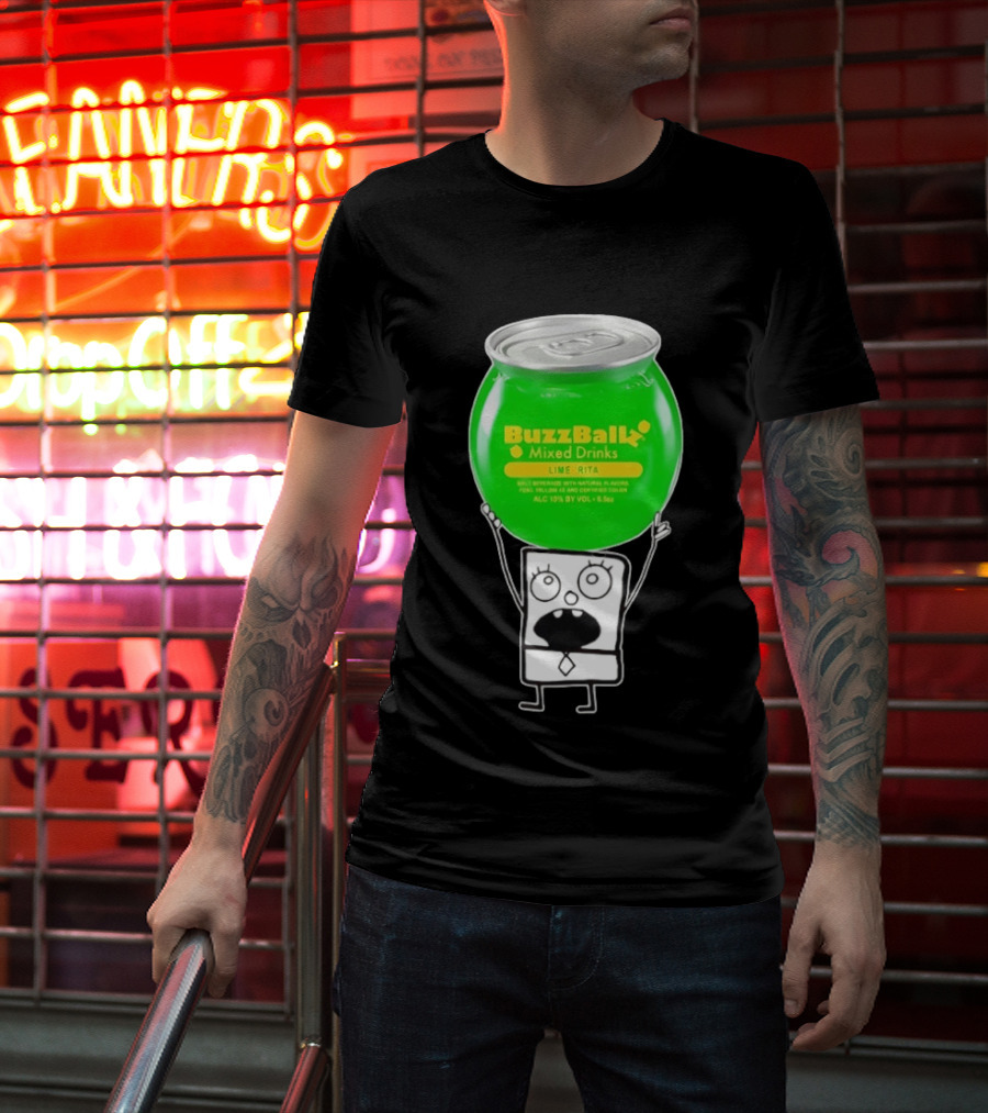 Doodlebob With BuzzBallz Lime Rita Mixed Drinks Can T-Shirt