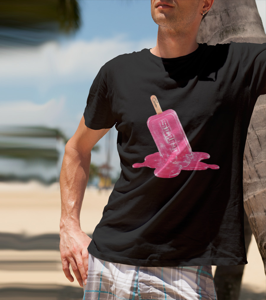 SLUT Pink Melting Ice Cream Stick T-Shirt