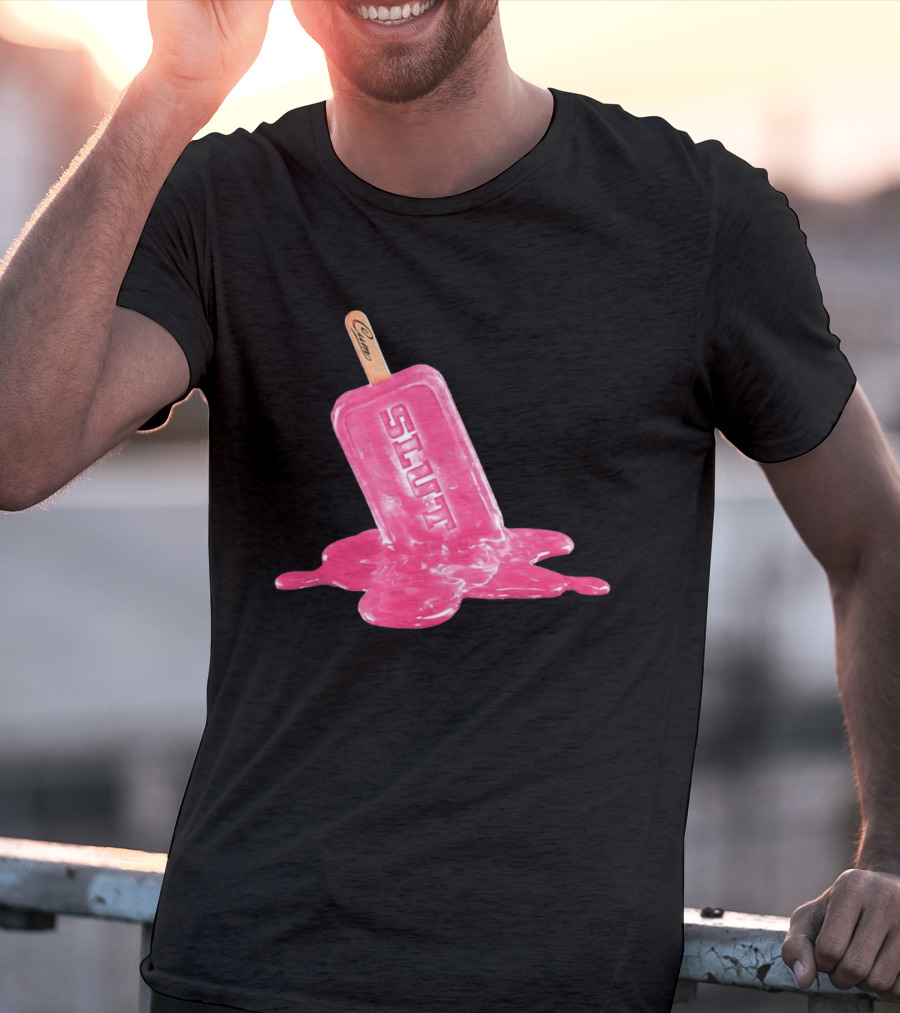 SLUT Pink Melting Ice Cream Stick T-Shirt