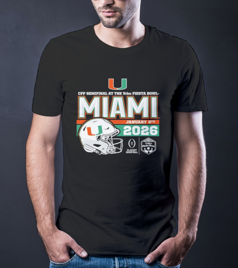 CFP Semifinal Vrbo Fiesta Bowl Miami Hurricanes January 8th 2026 T-Shirt