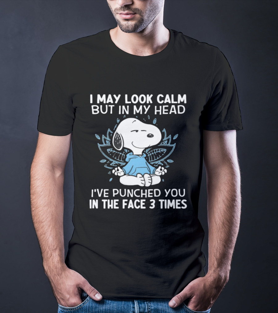 Snoopy I May Look Calm But In My Head I’ve Punched You In The Face 3 Times T-Shirt