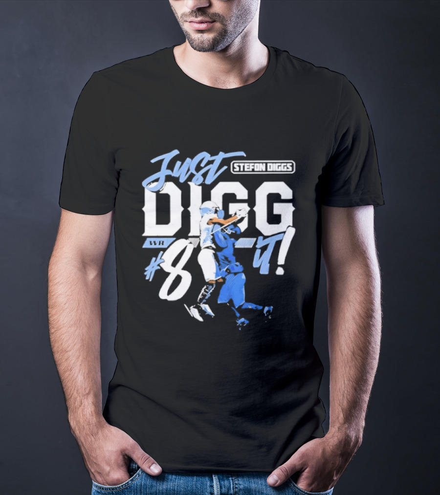Stefon Diggs Just Digg It Number 14 Football Action T-Shirt