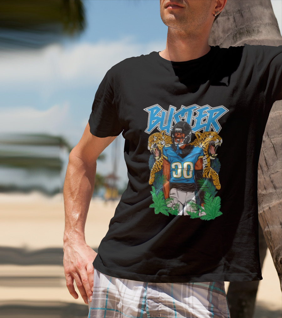 Buster Montaric Brown Jacksonville Jaguars Football 30 T-Shirt