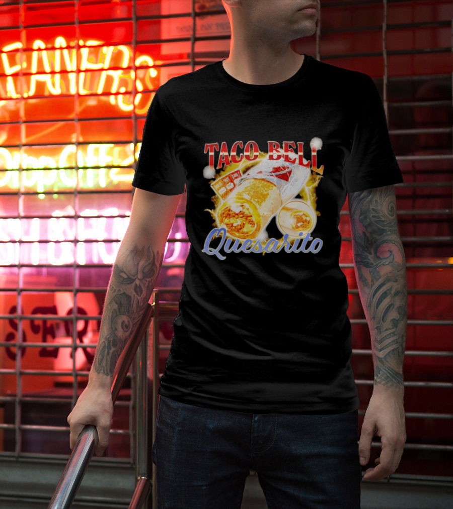 Taco Bell Quesarito Bold Text Fiery T-Shirt
