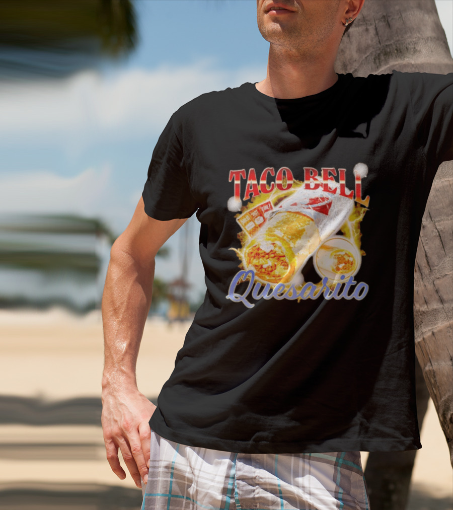 Taco Bell Quesarito Bold Text Fiery T-Shirt