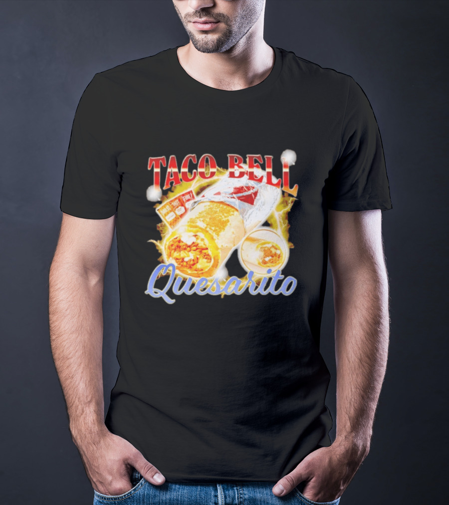 Taco Bell Quesarito Bold Text Fiery T-Shirt