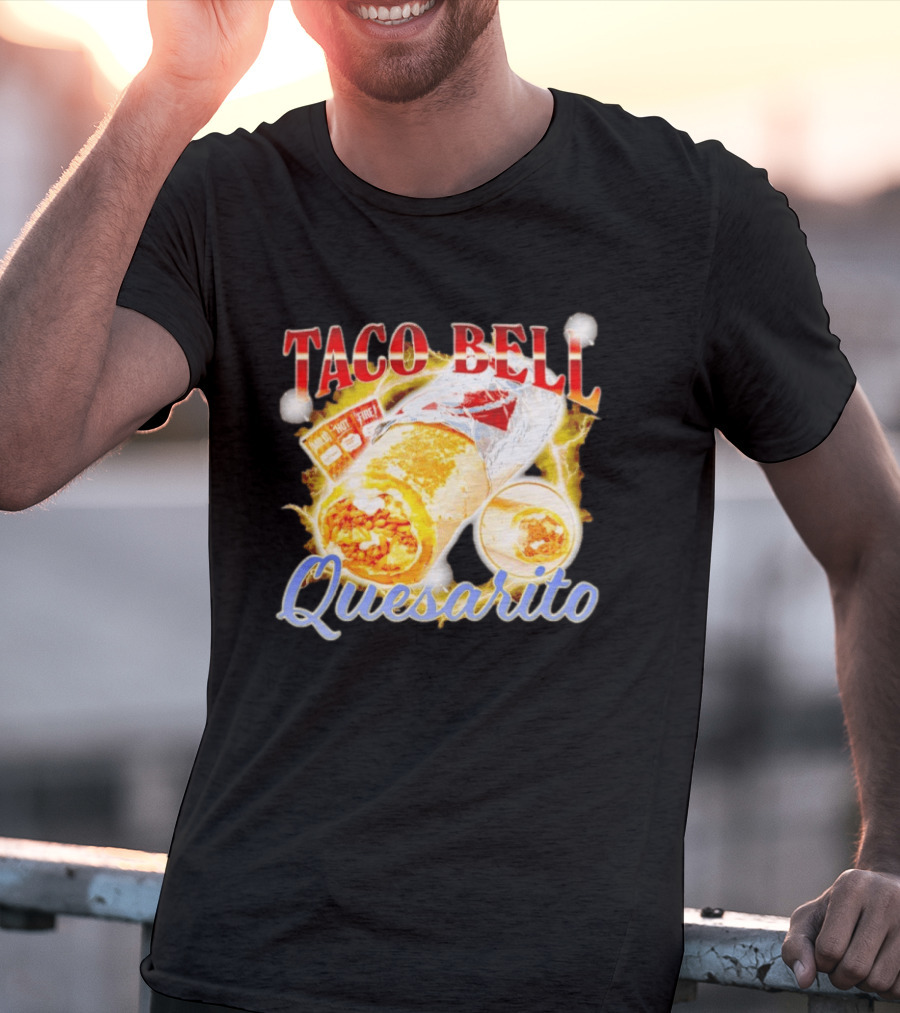 Taco Bell Quesarito Bold Text Fiery T-Shirt