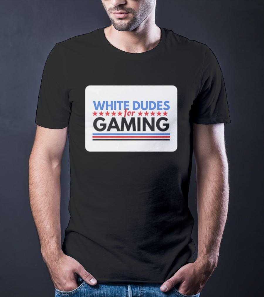 White Dudes For Gaming Stars Stripes T-Shirt