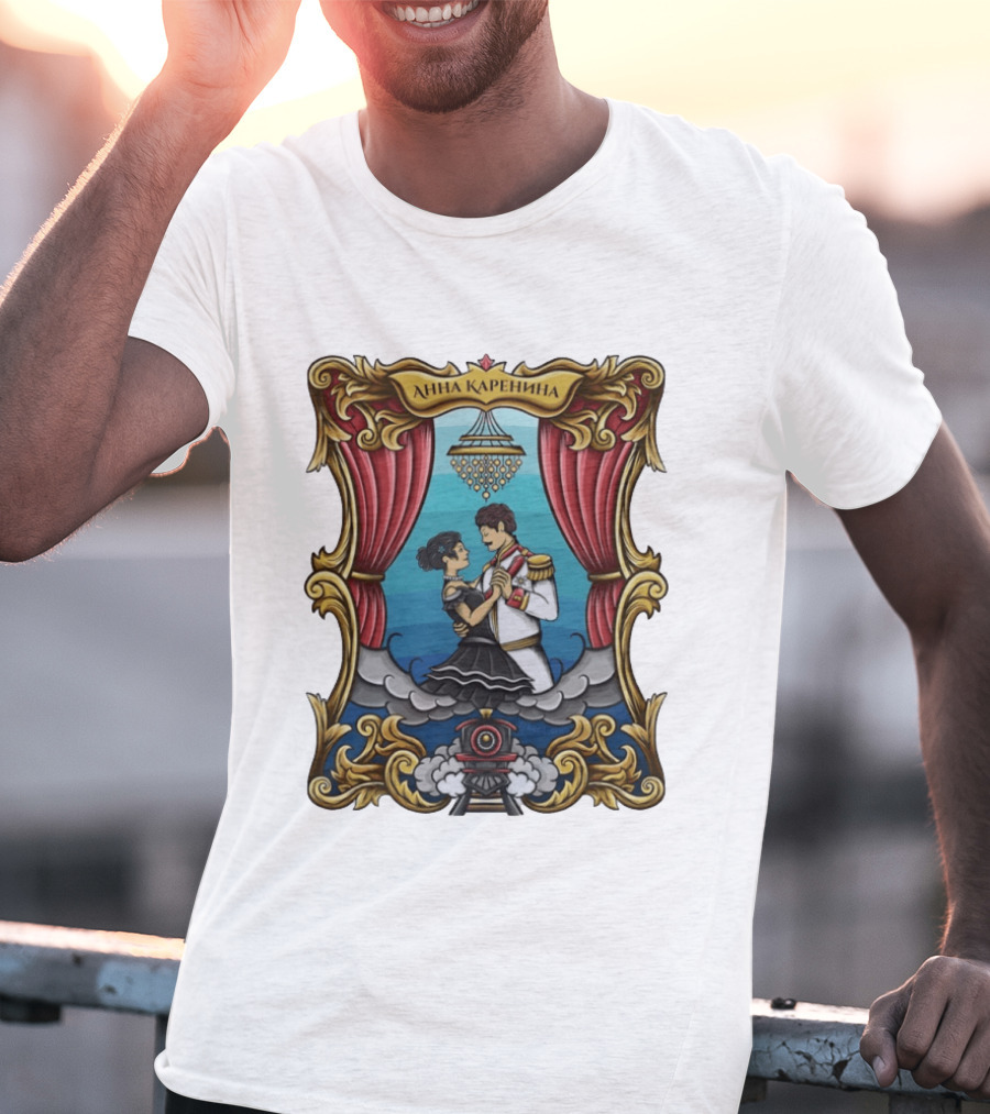 Anna Karenina Ballroom Dance Scene With Train Motif T-Shirt