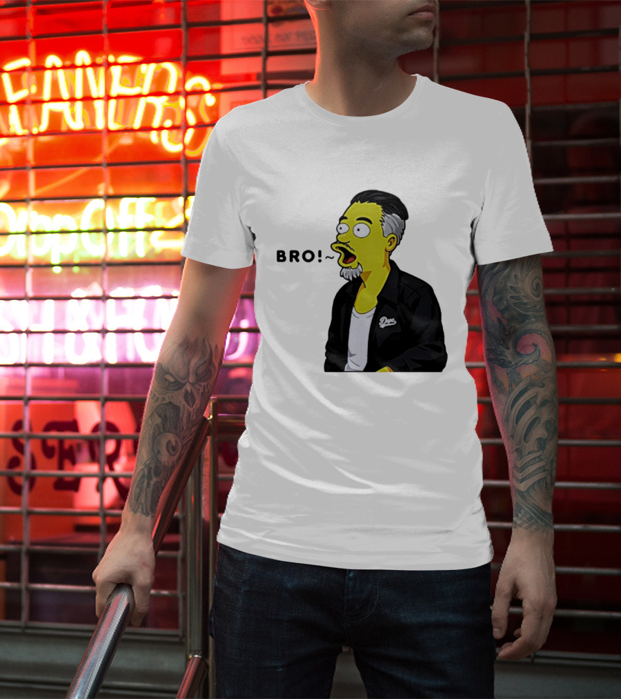 BRO The Simpson Basketball Player Inspired Character With Yellow Humor T-Shirt