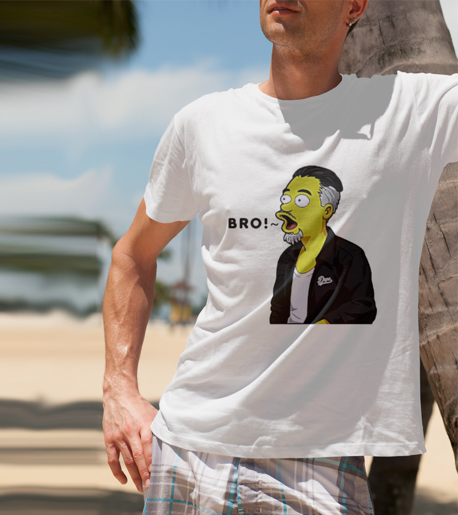 BRO The Simpson Basketball Player Inspired Character With Yellow Humor T-Shirt
