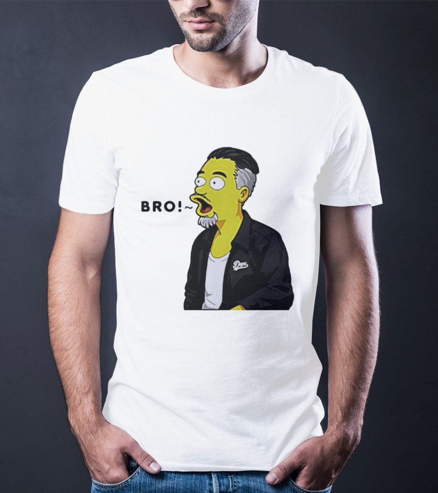 BRO The Simpson Basketball Player Inspired Character With Yellow Humor T-Shirt