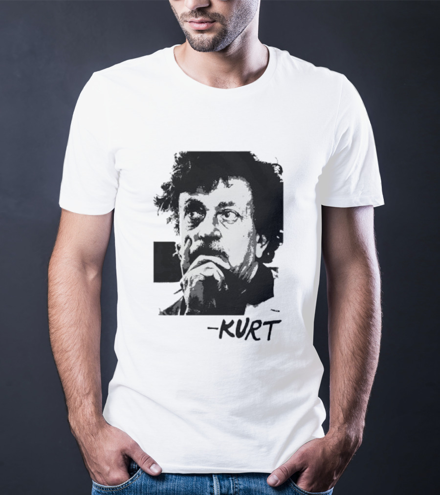 Kurt Vonnegut Vintage Portrait Signature T-Shirt