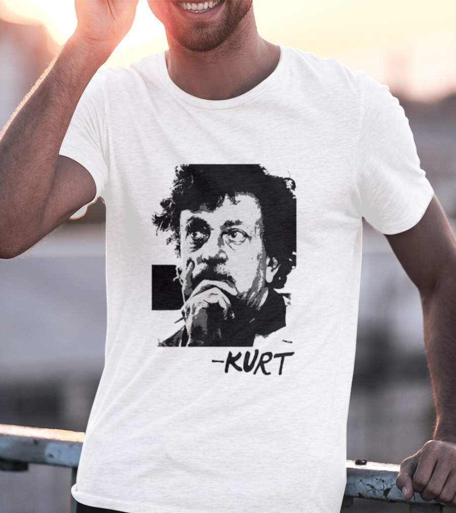 Kurt Vonnegut Vintage Portrait Signature T-Shirt