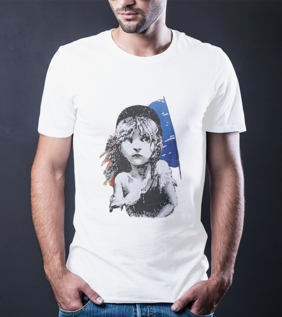 Les Miserables Cosette Vintage Illustration Blue Red T-Shirt