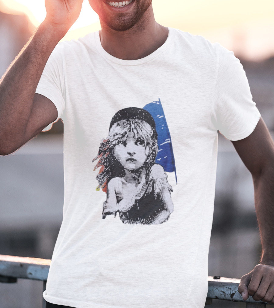 Les Miserables Cosette Vintage Illustration Blue Red T-Shirt
