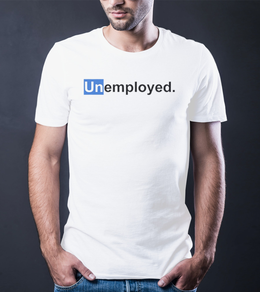 Unemployed UN Blue Box Wordplay T-Shirt