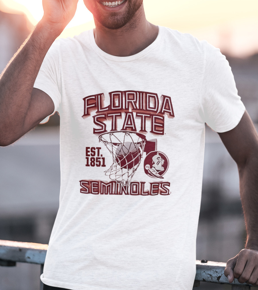 Florida State Seminoles Basketball Est 1851 Vintage Hoop T-Shirt