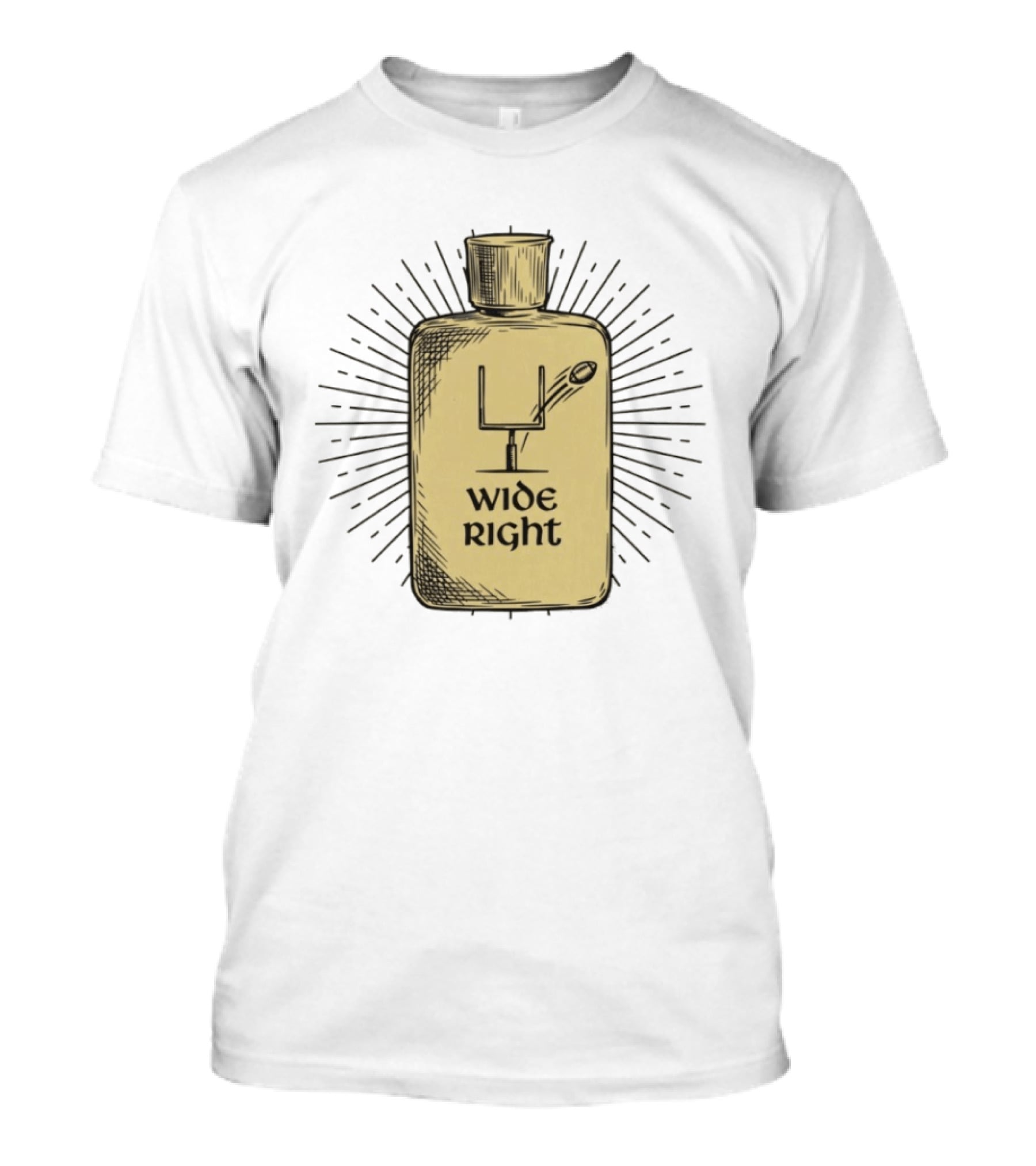 Wide Right Field Goal Miss Illustrated On Holy Water Bottle T-Shirt