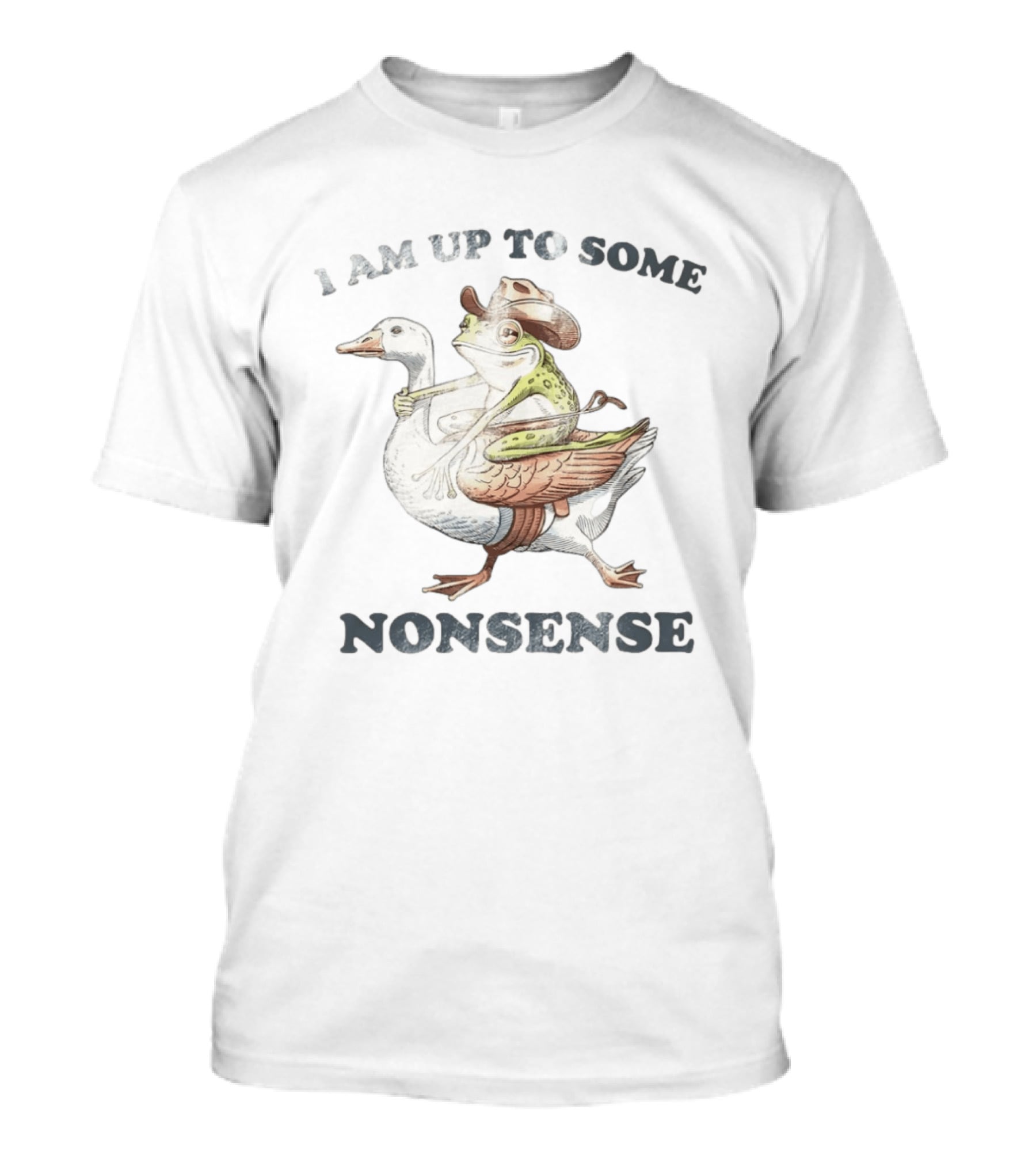 I Am Up To Some Nonsense Funny Goose And Frog Cowboy Hat T-Shirt