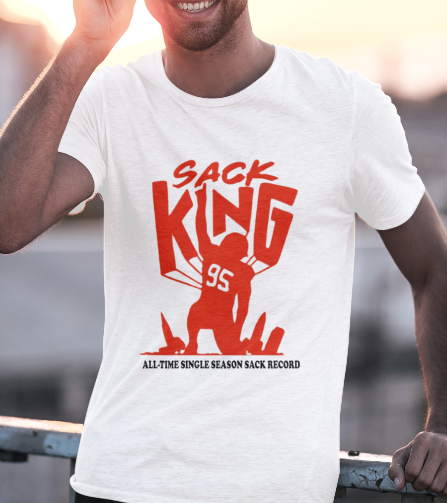 Myles Garrett 95 Sack King All Time Single Season Sack Record Cleveland Browns T-Shirt