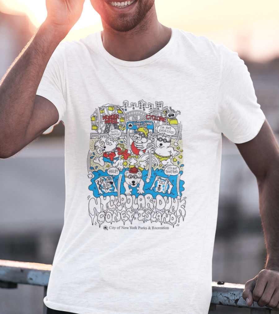NYC Polar Dunk Coney Island Wonder Wheel Cyclone T-Shirt