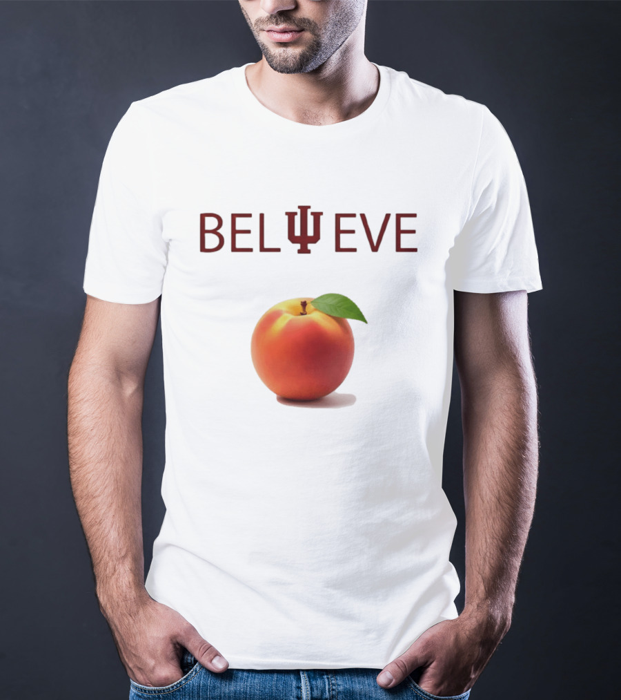 Believe Indiana Hoosiers Football Peach T-Shirt