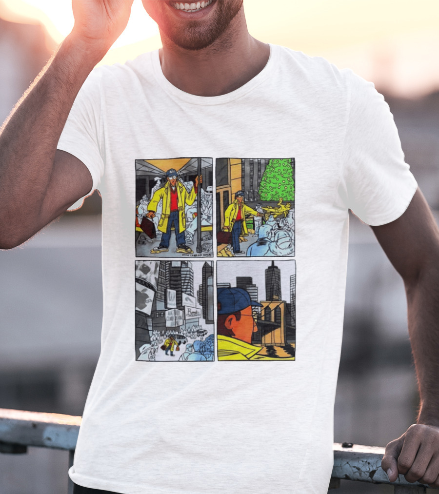 Holiday Comic Pocket NYC Urban Christmas Scenes T-Shirt